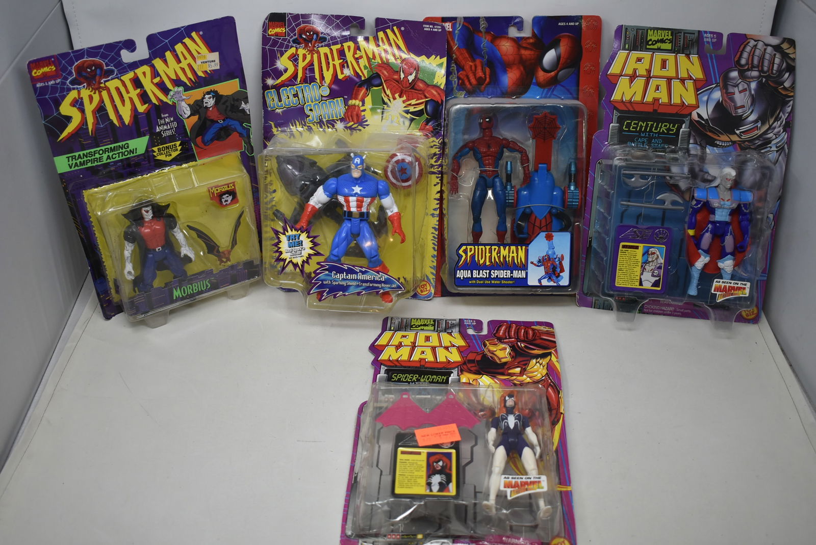 5 Marvel Action Figures Spiderman & Iron Man NEW (1 of 3)