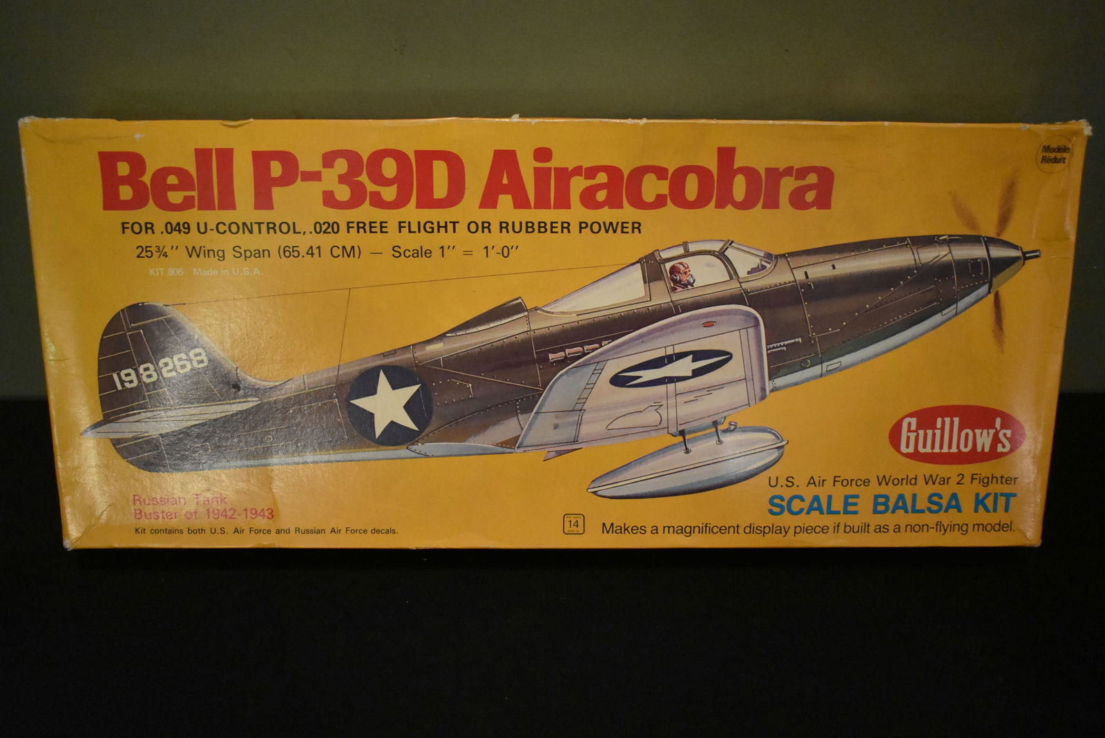 Guillow's Balsa Model kit "Bell P-39D Airacobra" 806 Unbuilt (1 of 5)