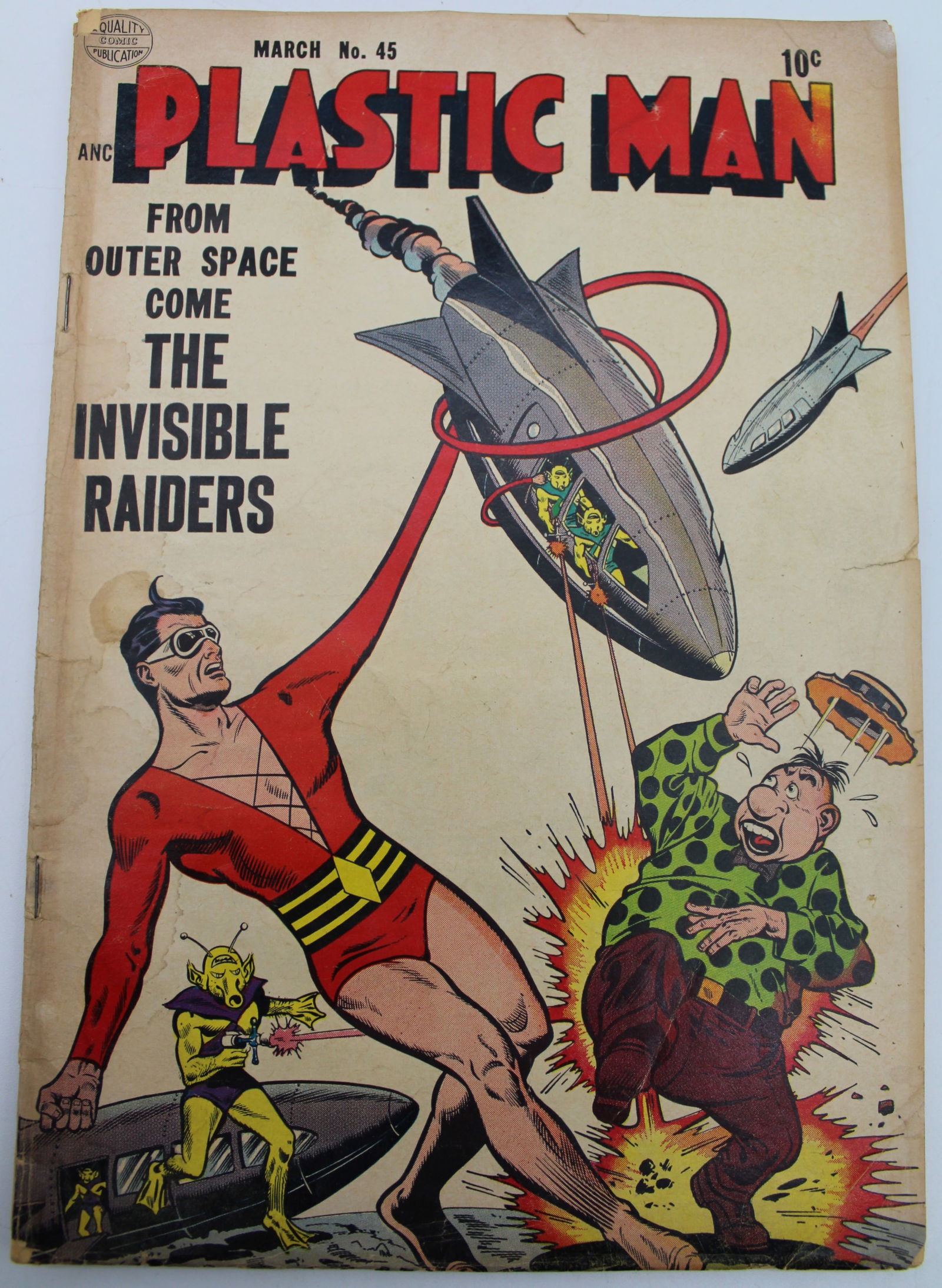 Plastic Man 45 (1954) Quality Comics - The Invisible Raiders (1 of 7)