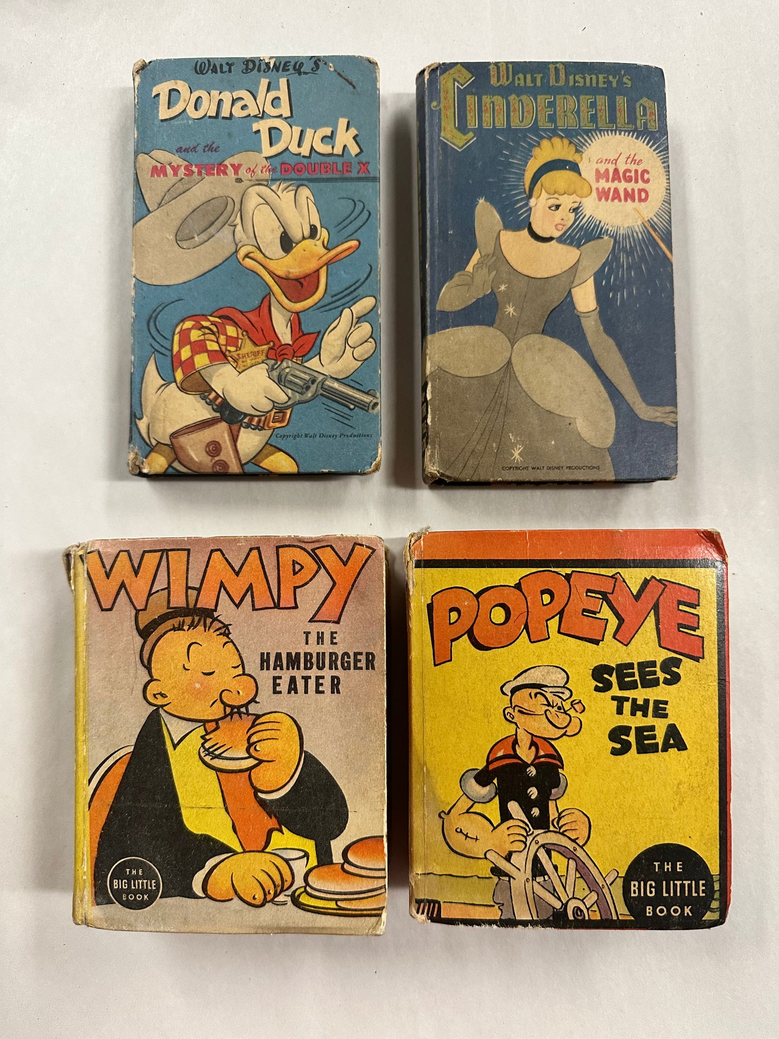 4 Big Little Books Donald Duck Cinderella Wimpy Popeye (1 of 4)