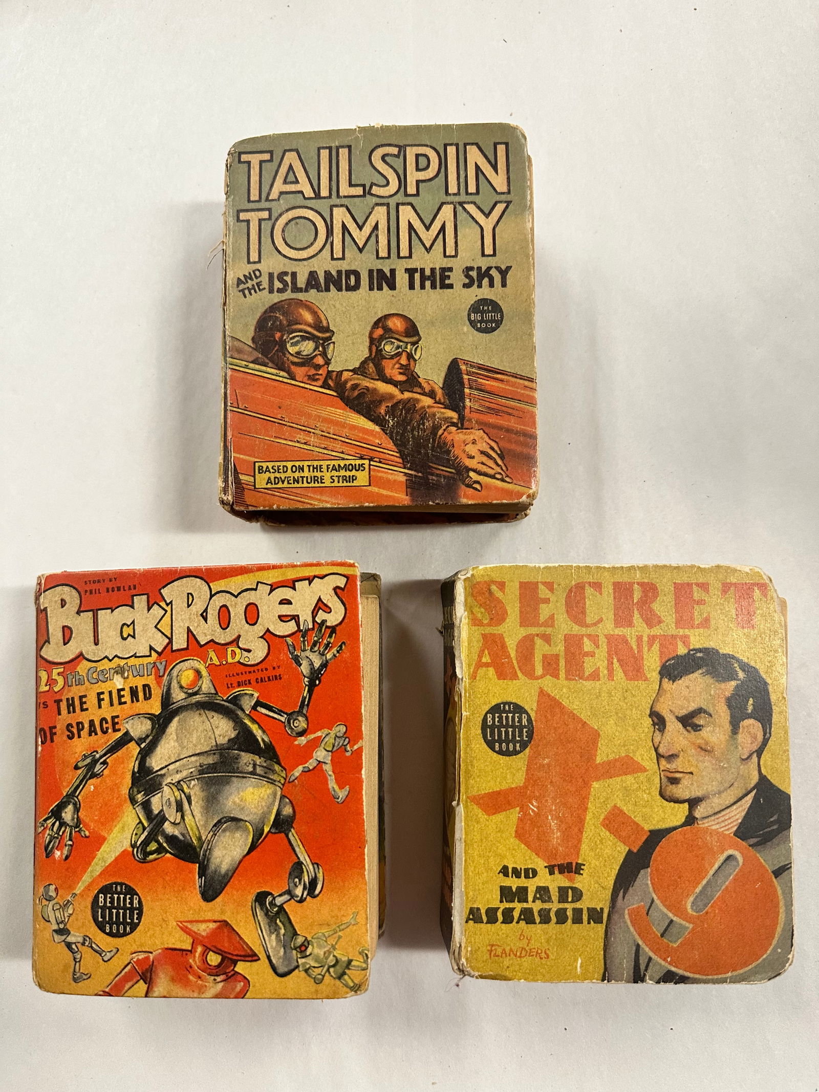 3 Big Little Books Tailspin Tommy Buck Rogers & Agent Secret X (1 of 4)