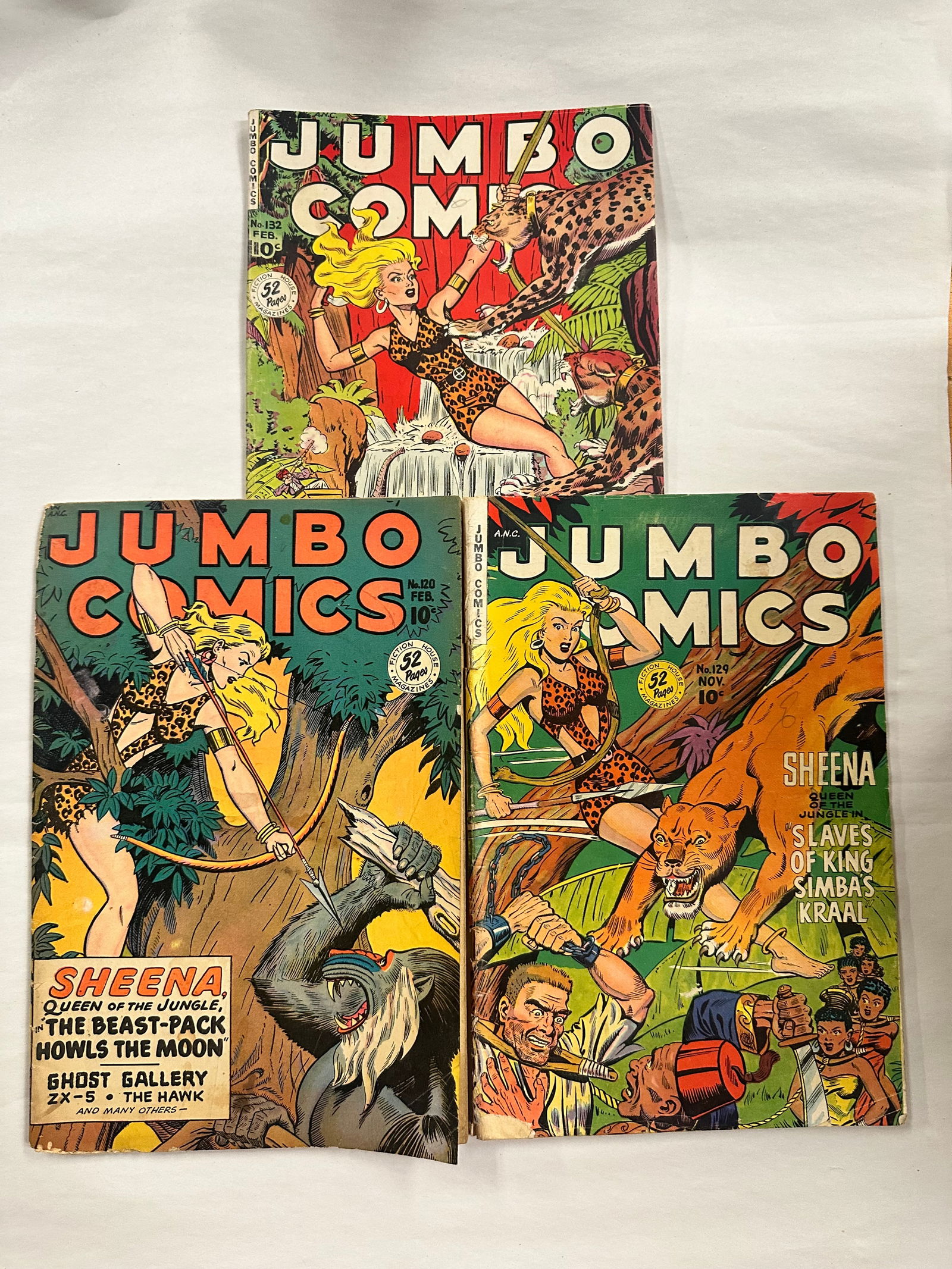 3 Jumbo Comics From the 1940's/1950's w/ Sheena Jungle Girl 120 129 132 (1 of 13)