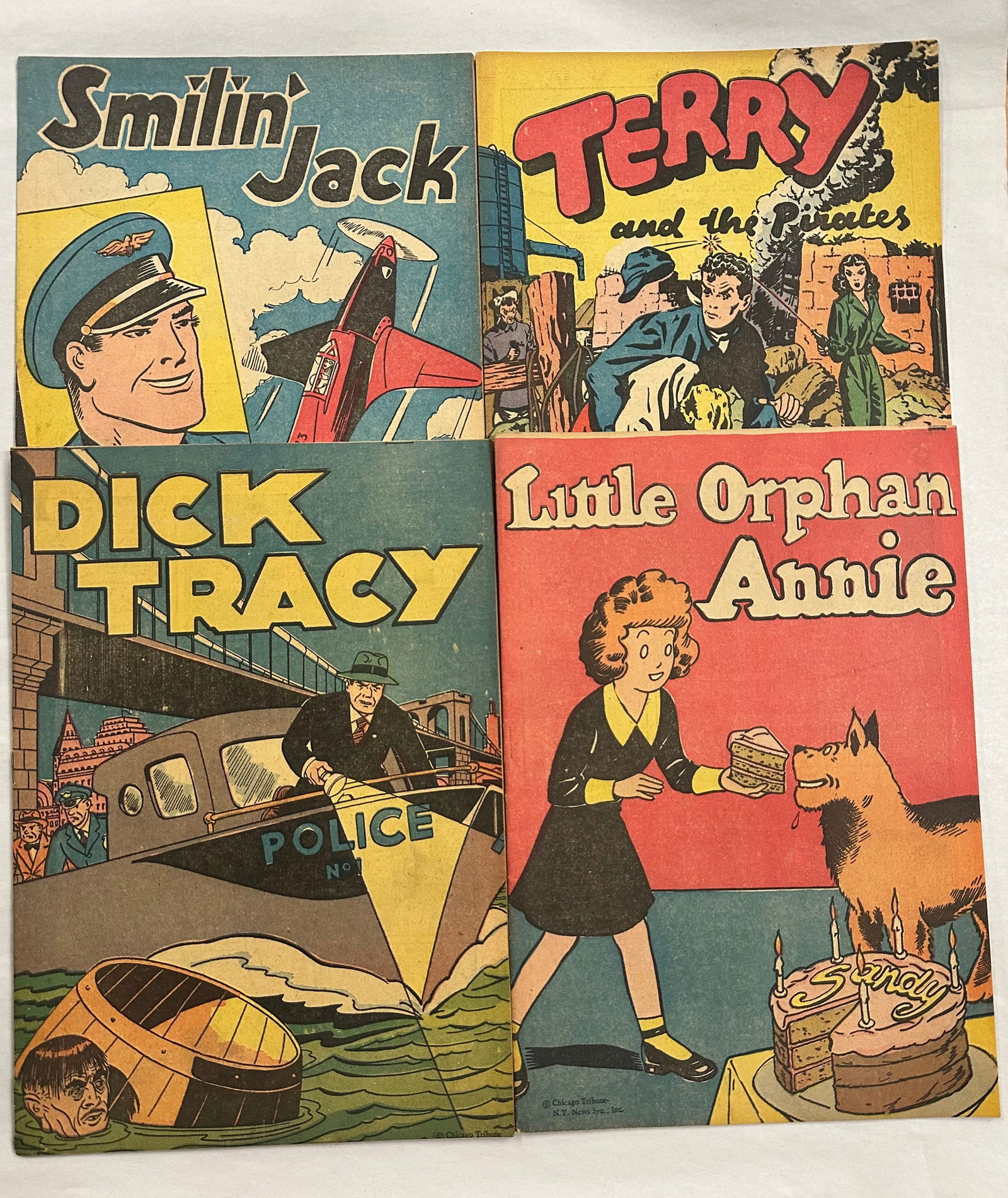 4 1938 Popped Wheat Chicago tribune Comic Books Dick Tracy Little Orphan Annie Terry Smilin' Jack (1 of 3)