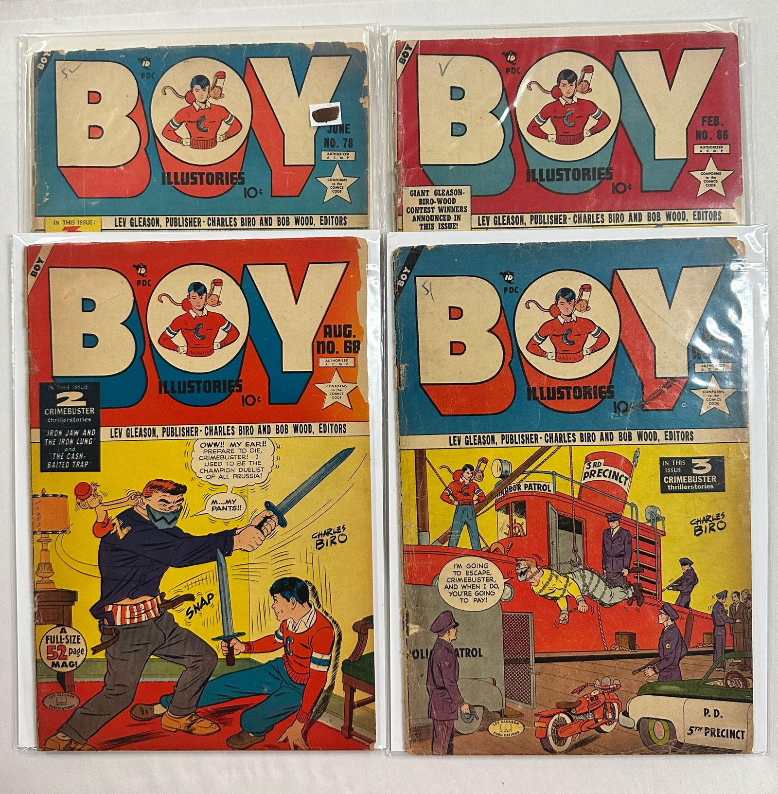 Boy Comics #68 #72 #78 #86 Lev Gleason (1951-53) (1 of 8)