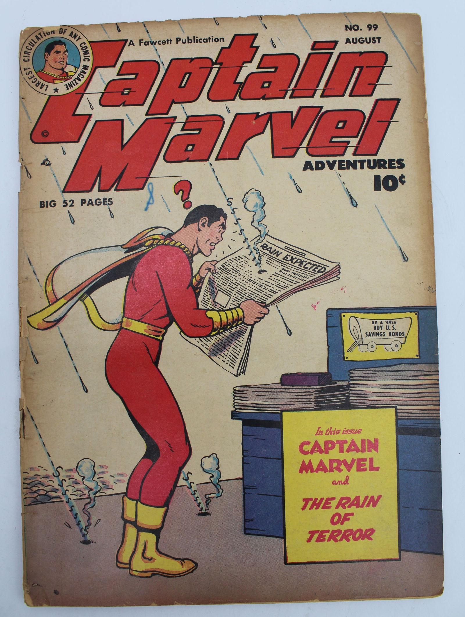 Captain Marvel Adventures #99 (1949) Fawcett Shazam: Captain Marvel Adventures #99 (1949) Fawcett Shazam - book may have Bends, tears, wear etc. - see Photos for condition.