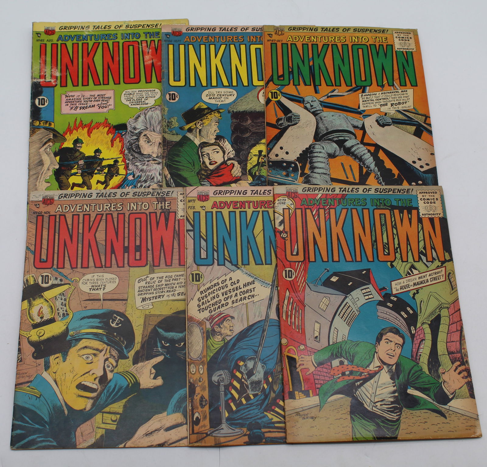6 Issues of  Adventures into the Unknown #65 #66 #67 #68 #71 #73 (1 of 2)