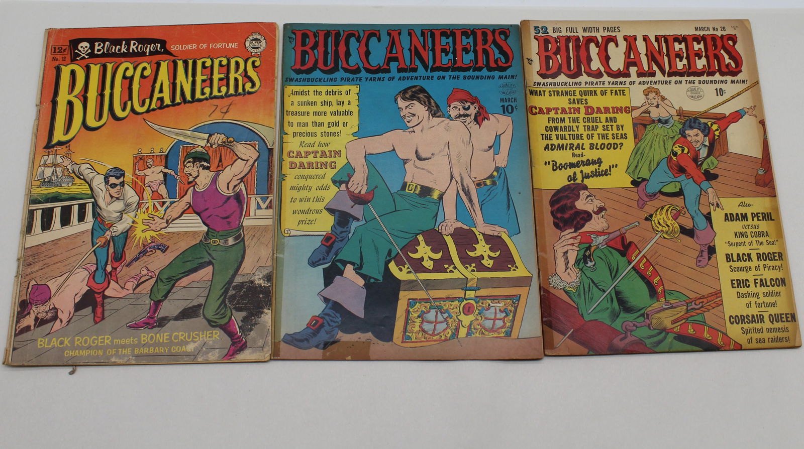 3 Issues of Buccaneers #20 #26 (1950-51) #12 (1964) (1 of 5)