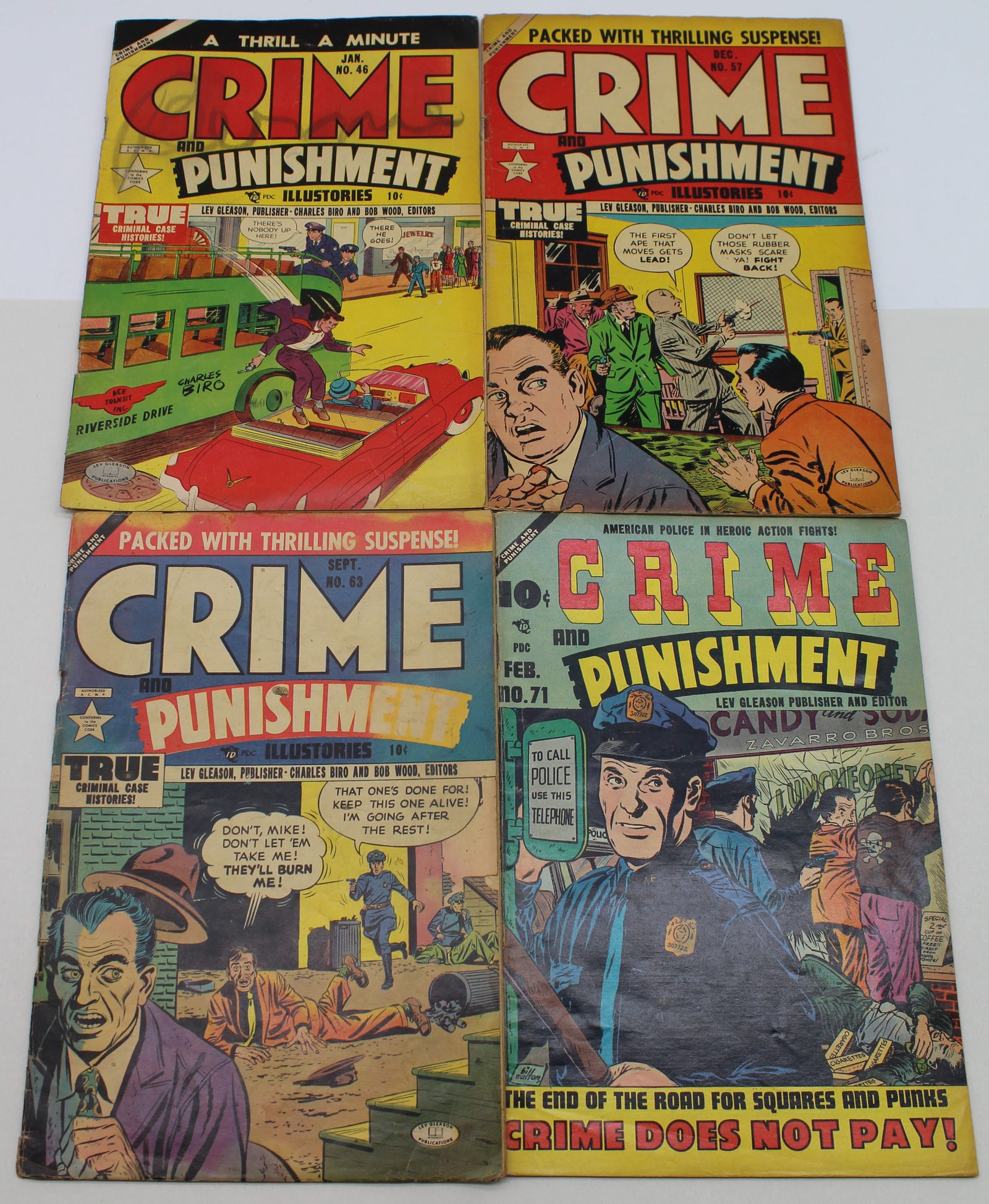 4 Issues of Crime and Punishment #46 #57 #63 & #71: 4 Issues of Crime and Punishment #46 #57 #63 & #71 - books may have Bends, tears, wear etc. - see Photos for condition.