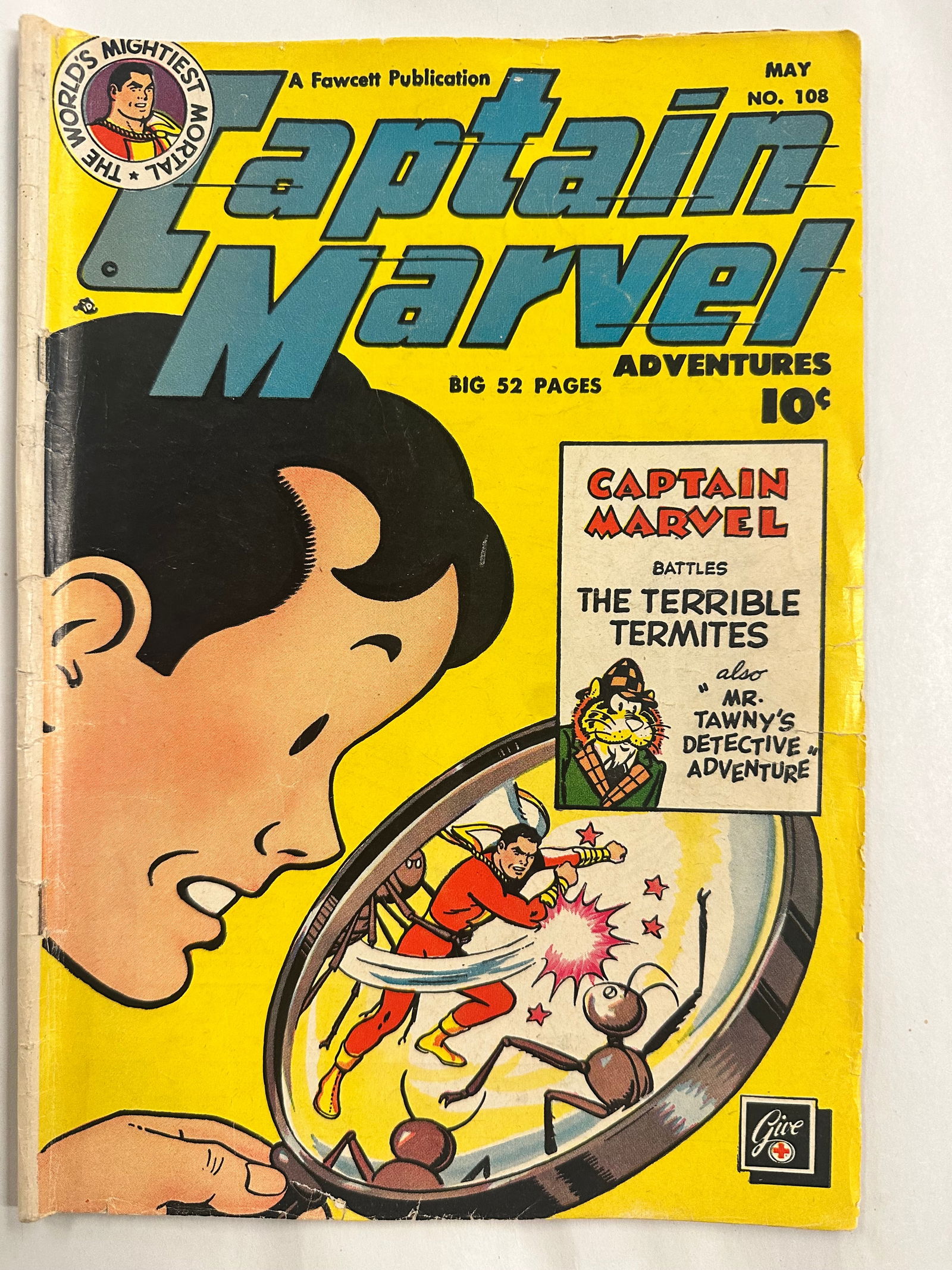 Captain Marvel Adventures #108 (1950) Mr. Tawny: Captain Marvel Adventures #108 (1950) Mr. Tawny - book may have Bends, tears, wear etc. - see Photos for condition.
