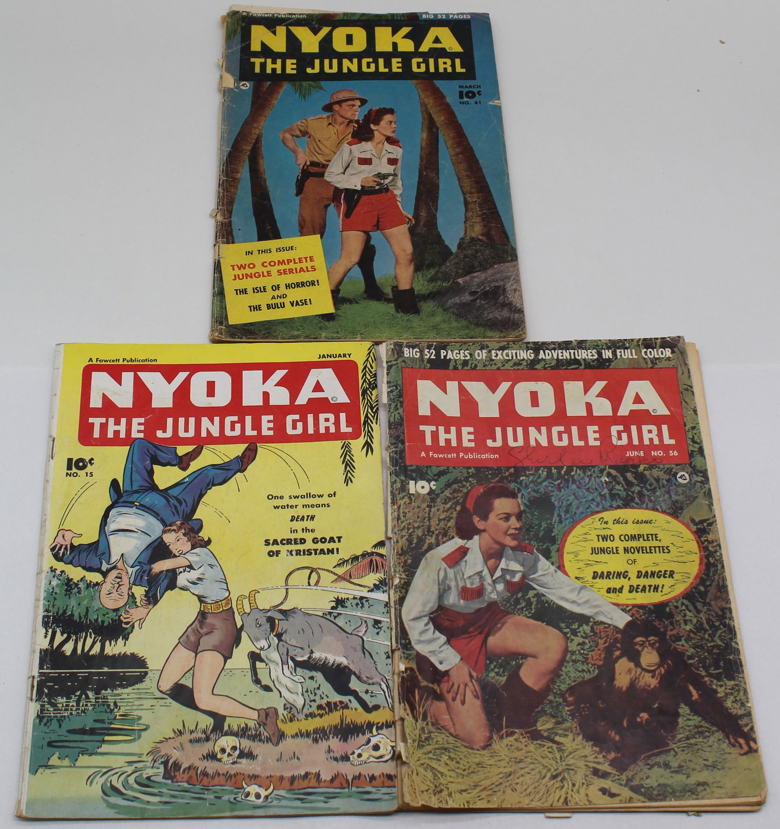 3 Nyoka Jungle Girl Comic Books #15 #41 #56 (1 of 5)