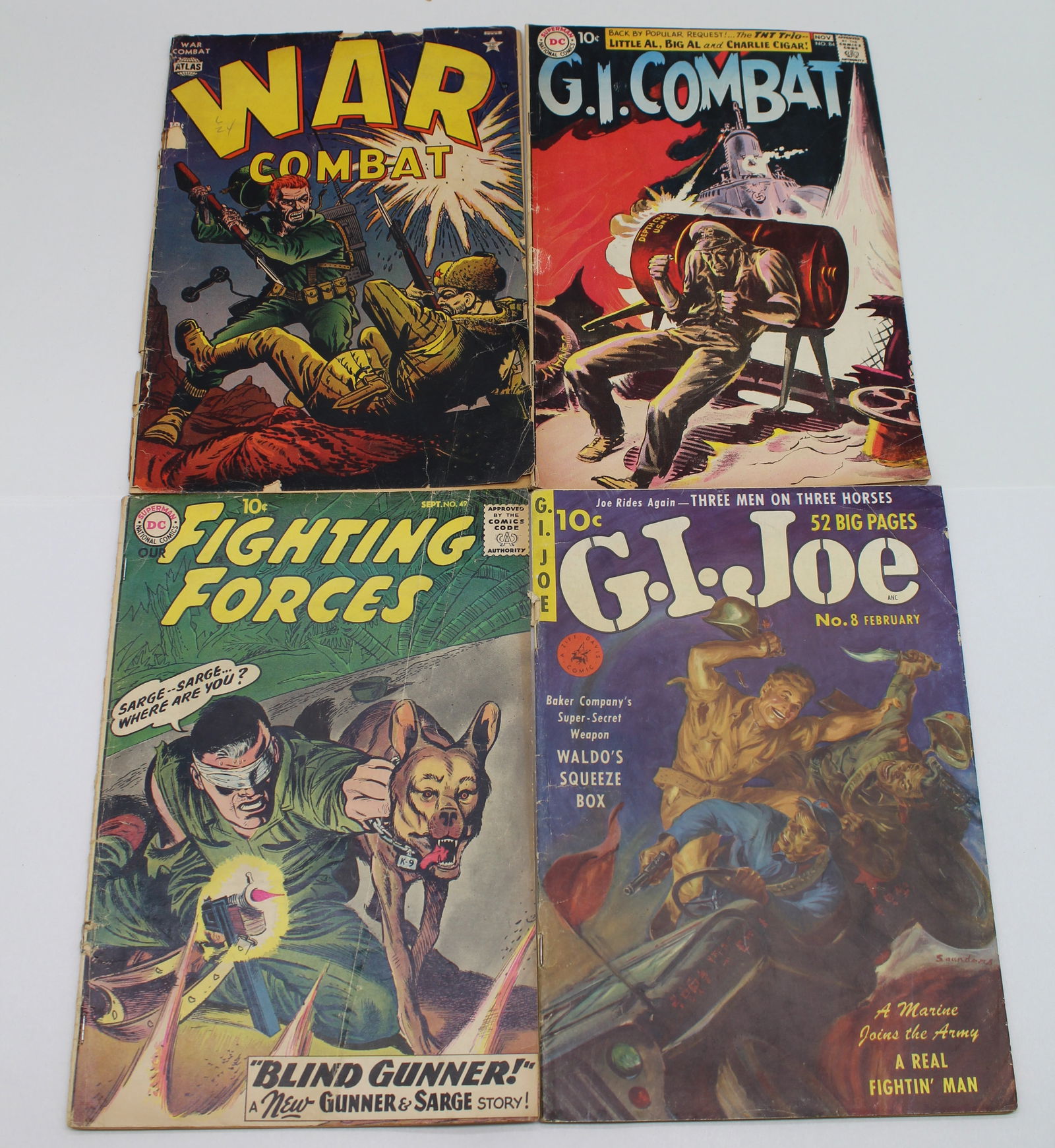 4 Golden Age War Comic Books - War Combat #4 G.I. Combat #84 Fighting Forces #49 G.I.Joe #8 (1 of 5)