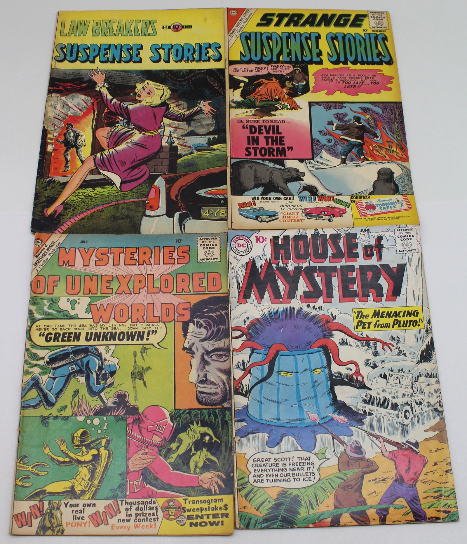 4 Golden Age Suspense Comics - Law Breakers Suspense Stories #10 House of Mystery #87 + 2 More (1 of 2)