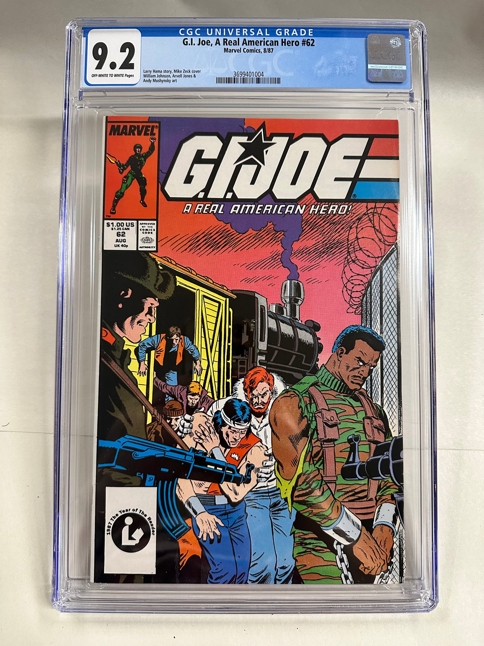 G.I. Joe, A Real American Hero #62 (1987) Graded CGC 9.2: G.I. Joe, A Real American Hero #62 (1987) Graded CGC 9.2 -CGC Graded Case in Good Shape
