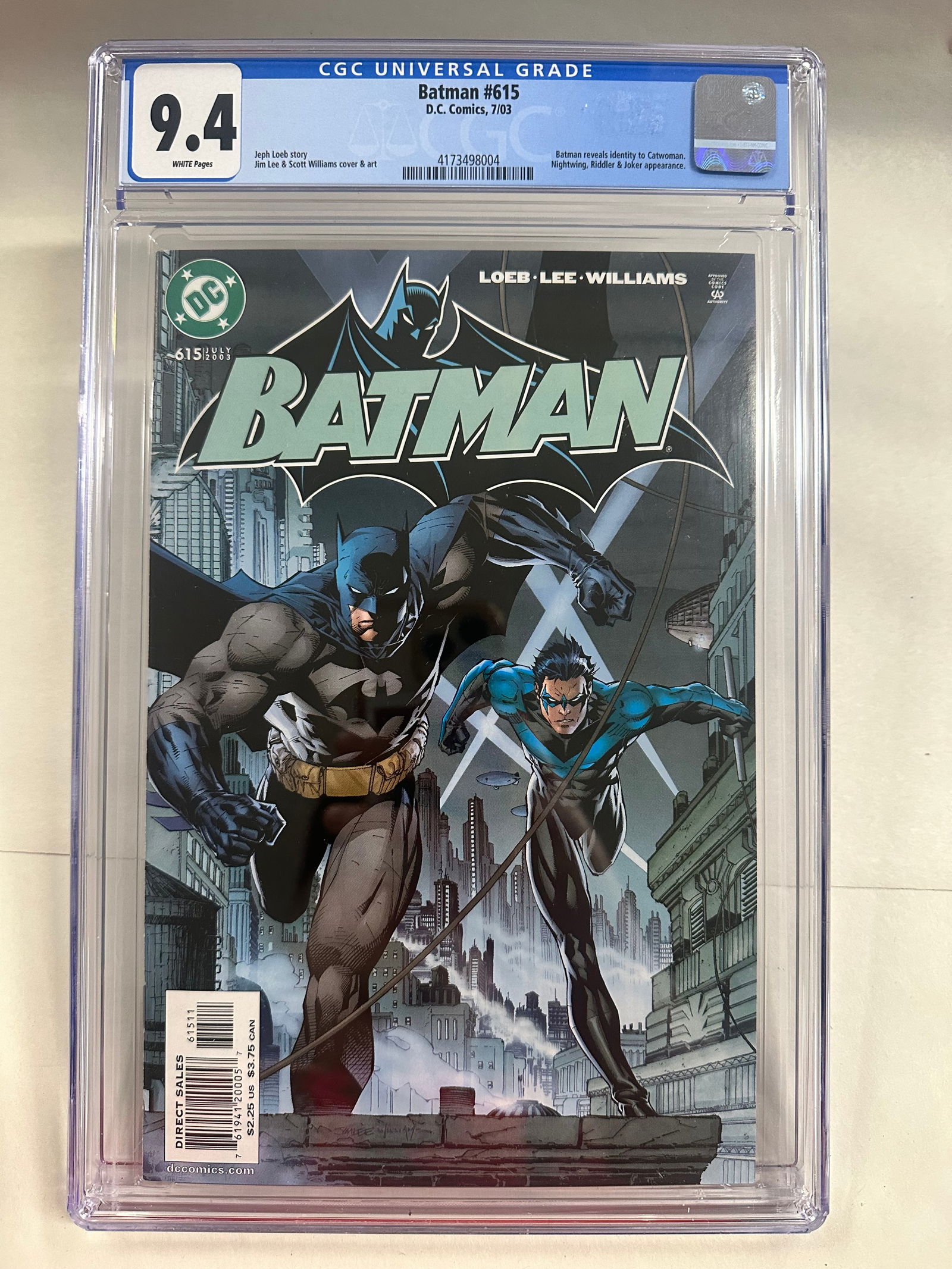 Batman #615 (2003) Graded CGC 9.4 - Batman Reveals Identity to Catwoman (1 of 2)