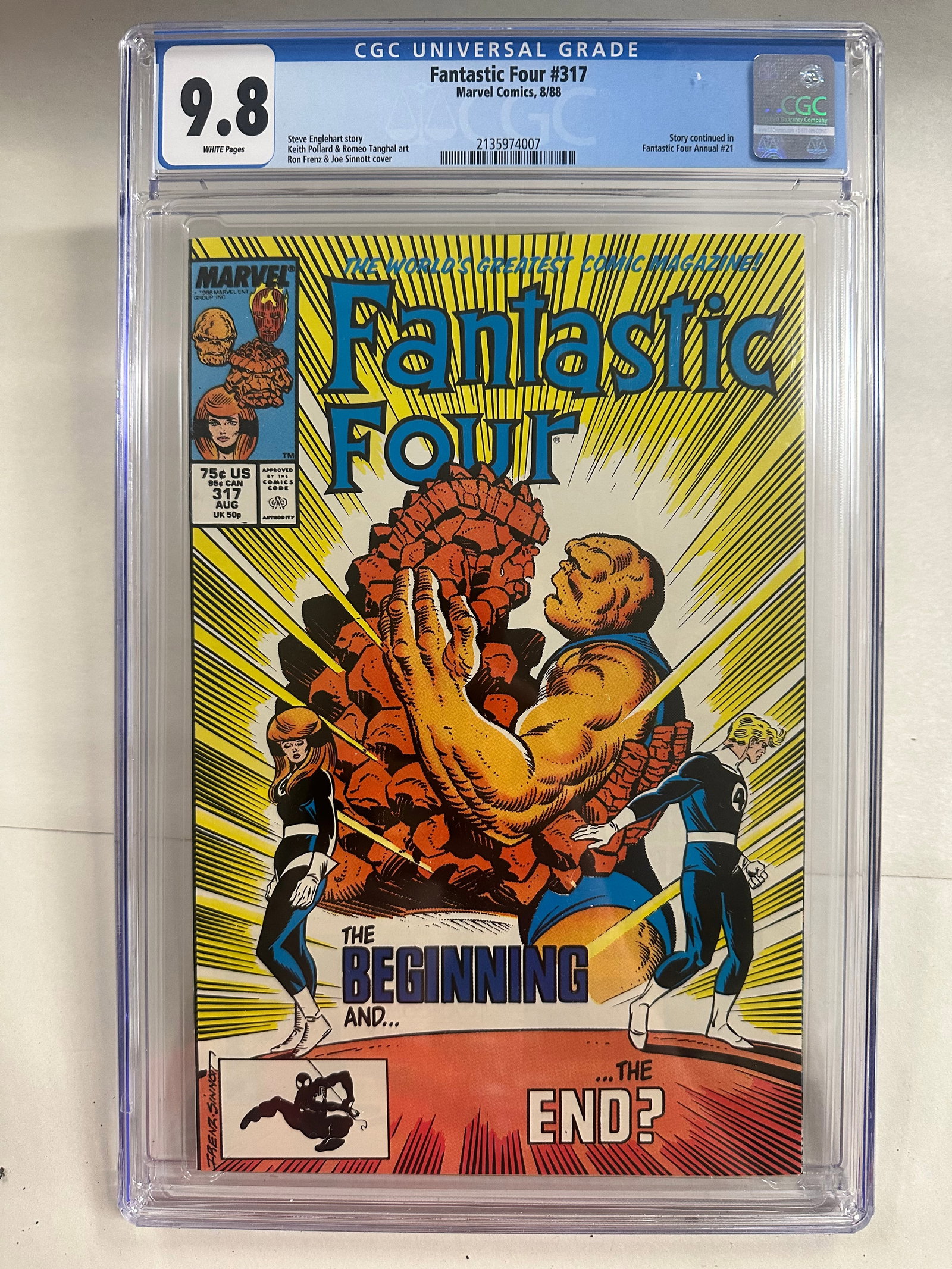 Fantastic Four #317 (1988) Graded CGC 9.8: Fantastic Four #317 (1988) Graded CGC 9.8 -CGC Graded Case in Good Shape