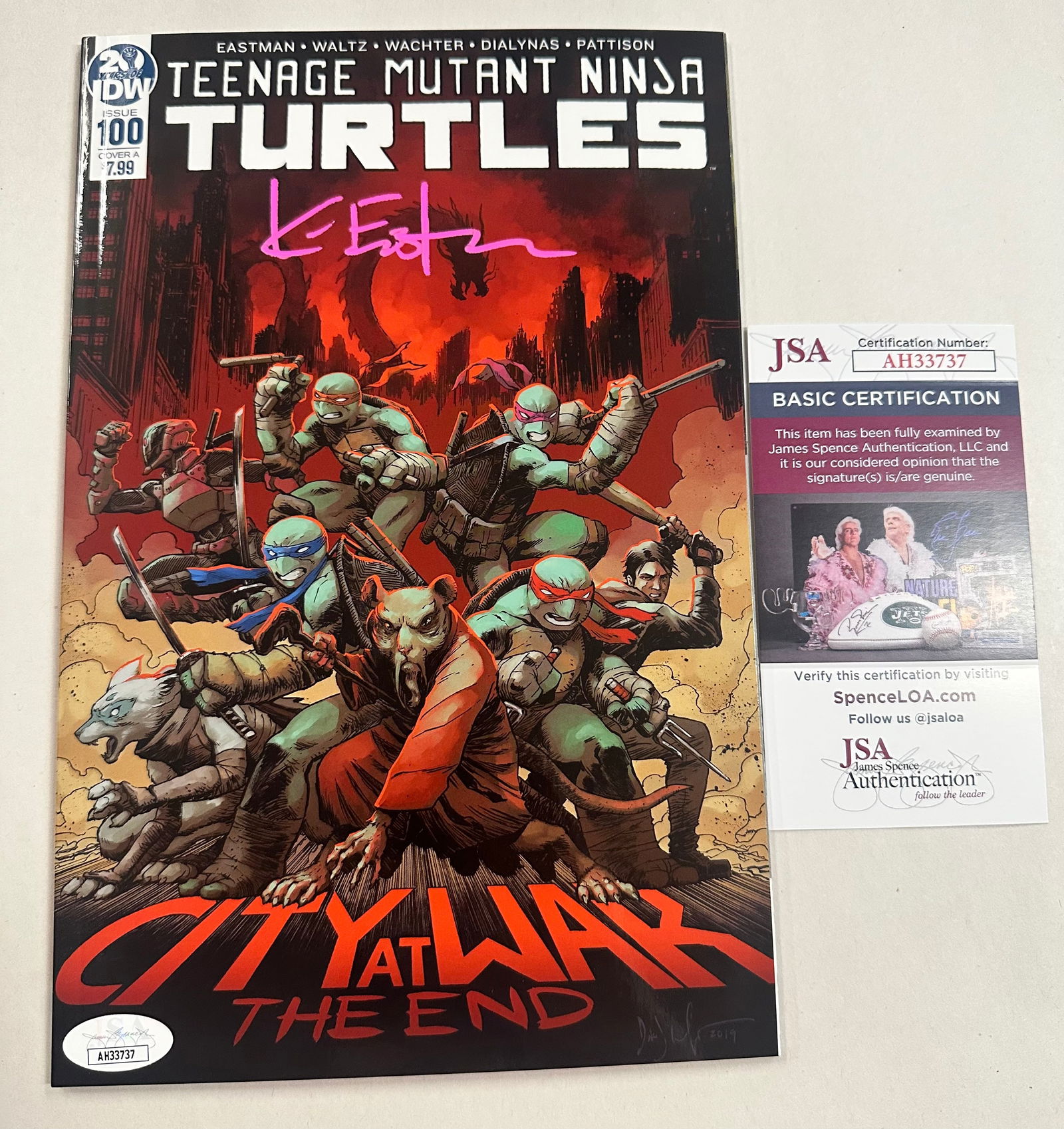Teenage Mutant Ninja Turtles #100 Cover A - - Signed Kevin Eastman W/ JSA COA (1 of 5)