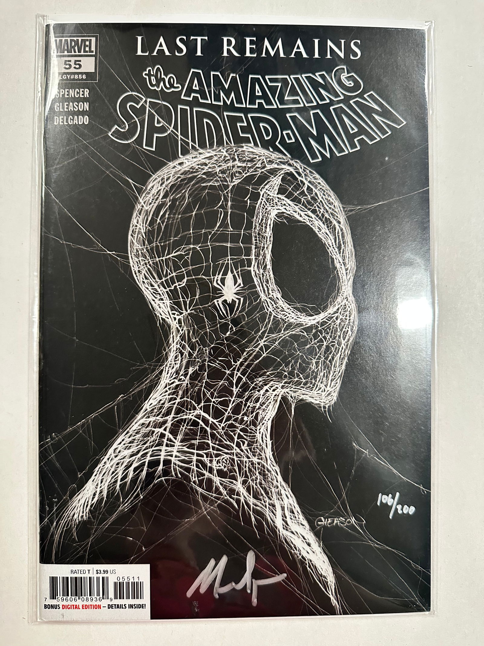 The Amazing Spiderman #55 (LGY#856) Gleason Cover Signed Nick Spencer 106/200 Dynamic Forces COA (1 of 4)