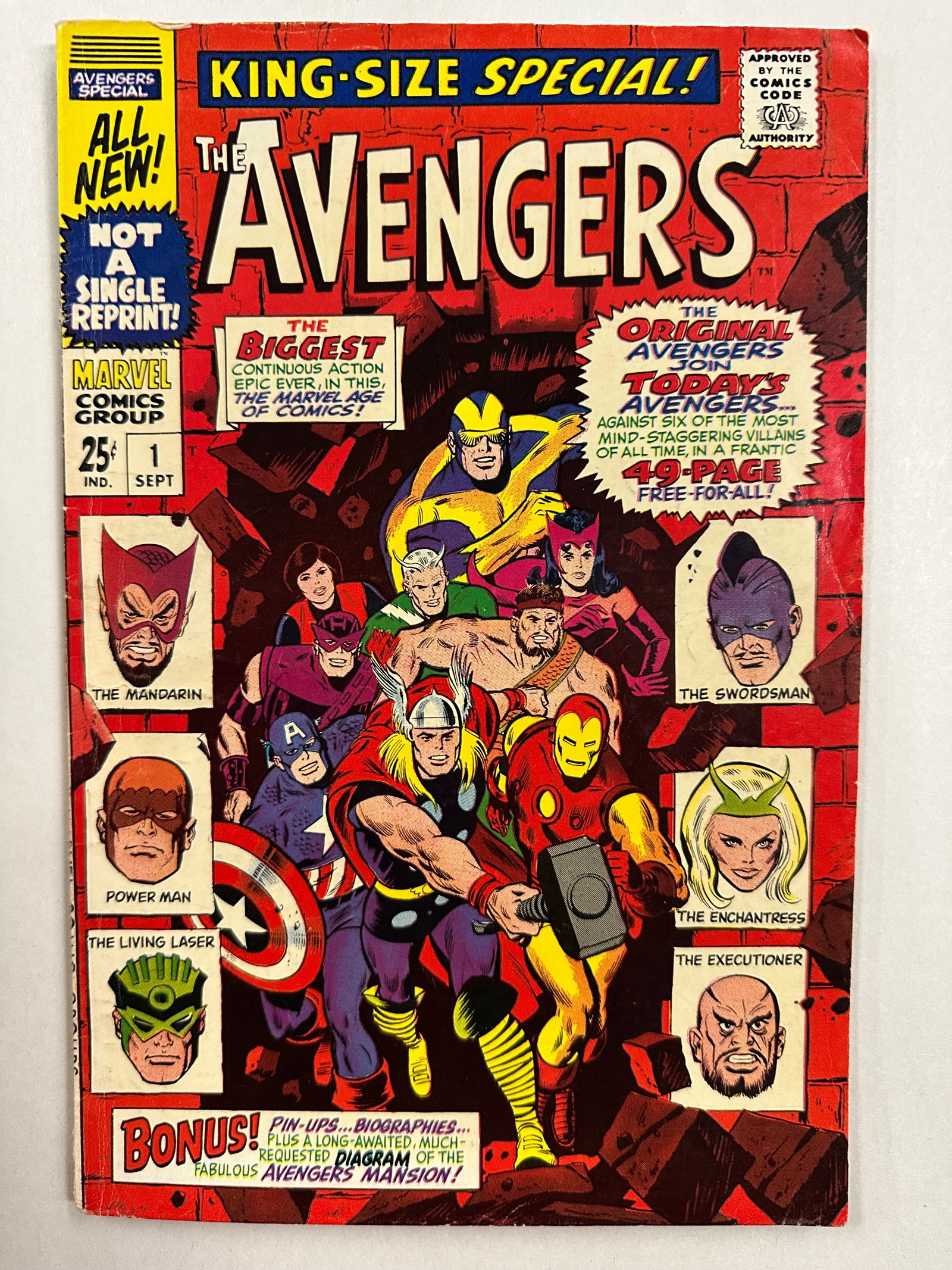 Avengers King Size Special (annual) #1 (1967) 1st Team Up of Original and New Avengers (1 of 7)