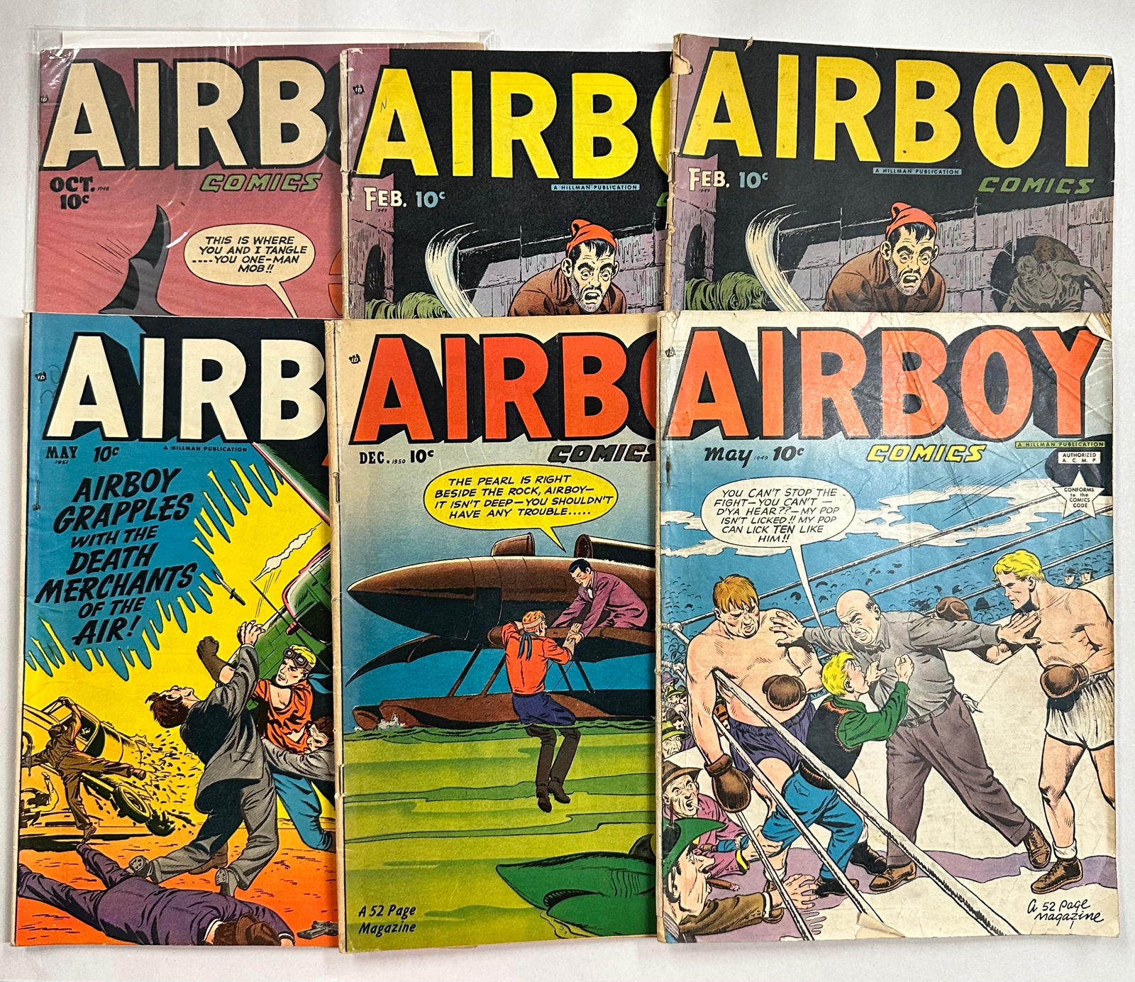 6 Golden Age Airboy Comic Books - 1940's-1950's (1 of 8)