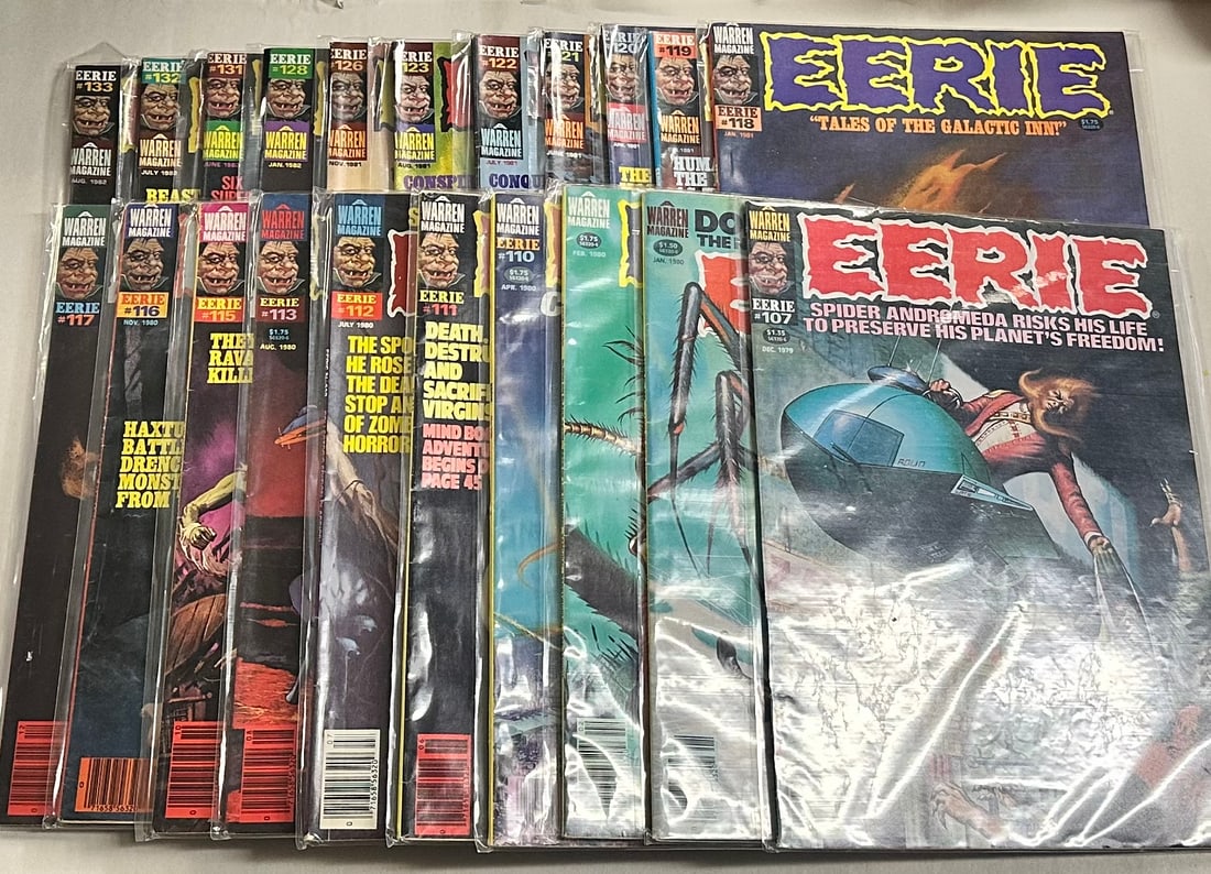 21 Eerie Magazines -107-113 & 115-123, 126 128 & 131-133 (1 of 1)