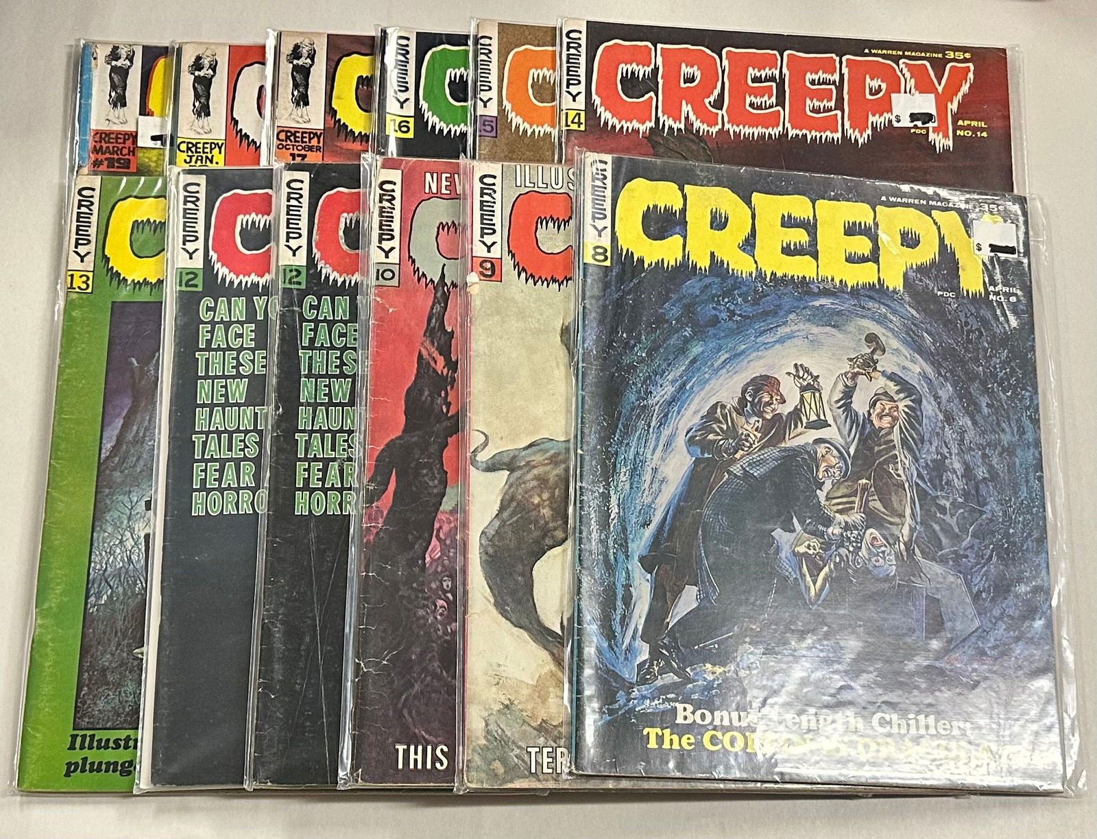 12 Early Issues of Creepy Magazine 8, 9, 10, 12 (x2), 13, 14, 15, 16, 17, 18, 19 (1 of 9)