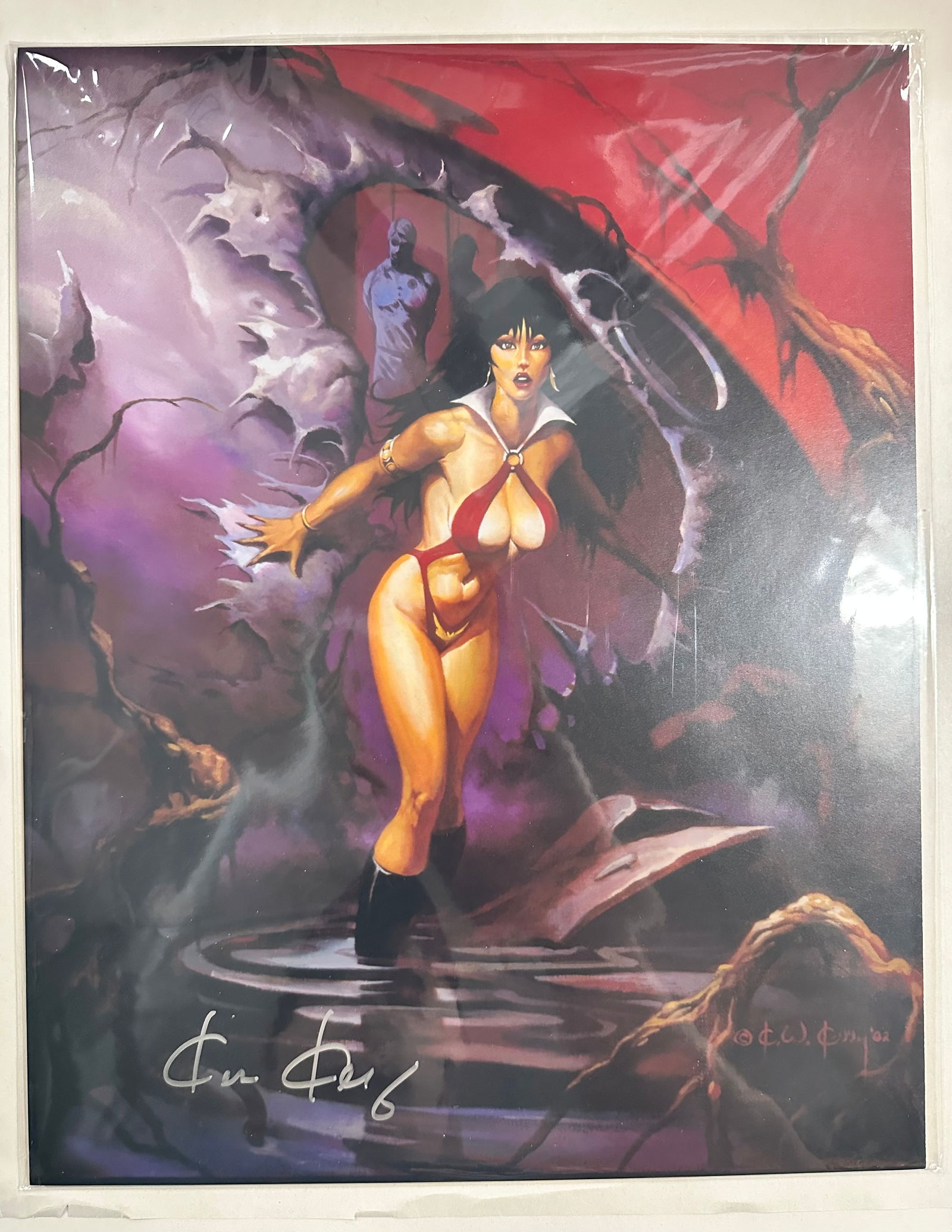 2 Ken Kelly Signed Lithographs Comic Book Fantasy Art - Vampirella & Conan (1 of 4)