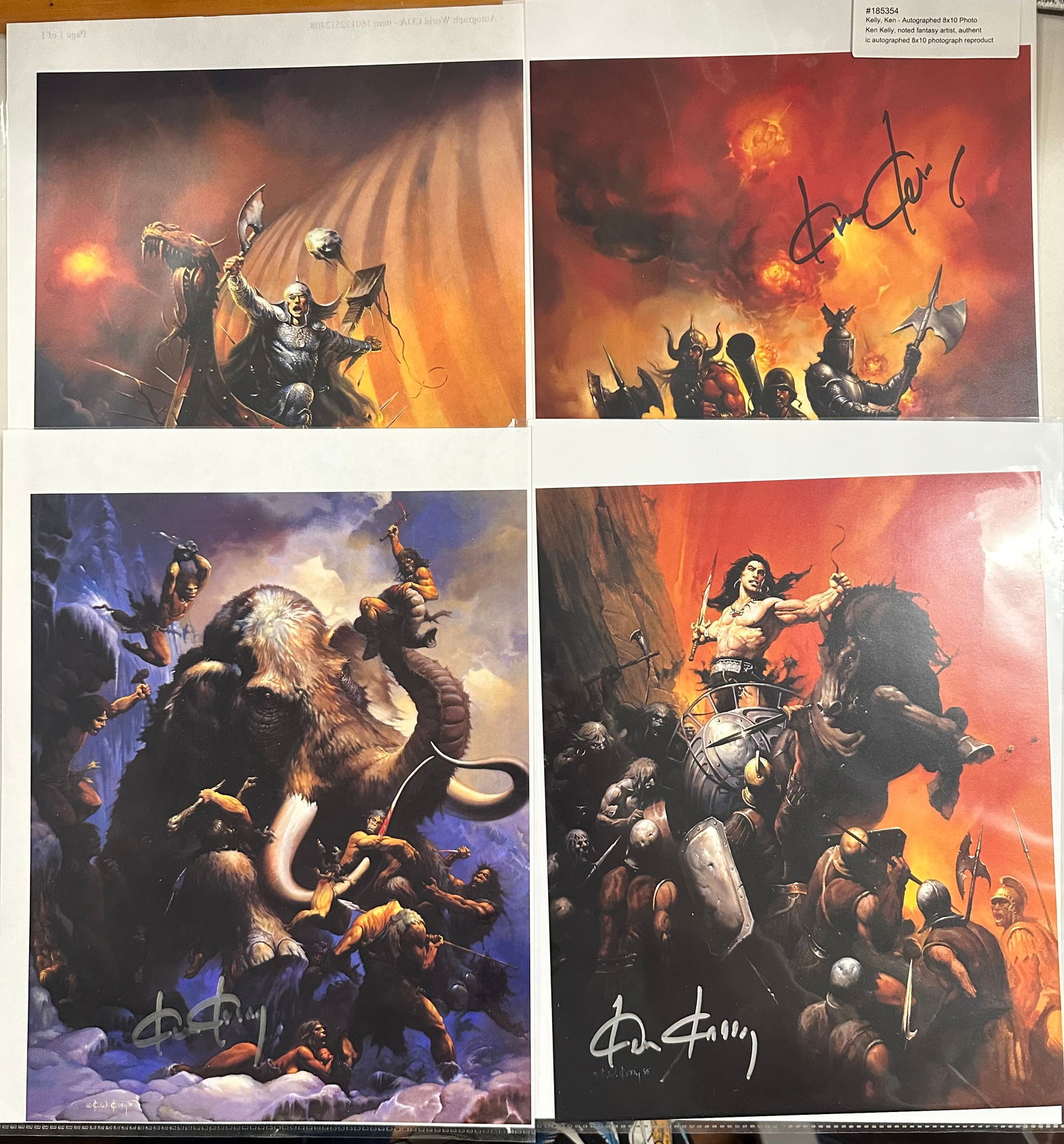 4 Ken Kelly Signed 8x10 Comic Book Fantasy Art Prints (1 of 9)