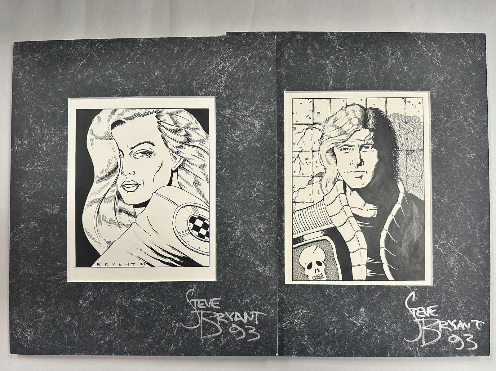 2pc. Original Comic Book Art Signed By Steve Bryant 1993 (1 of 5)