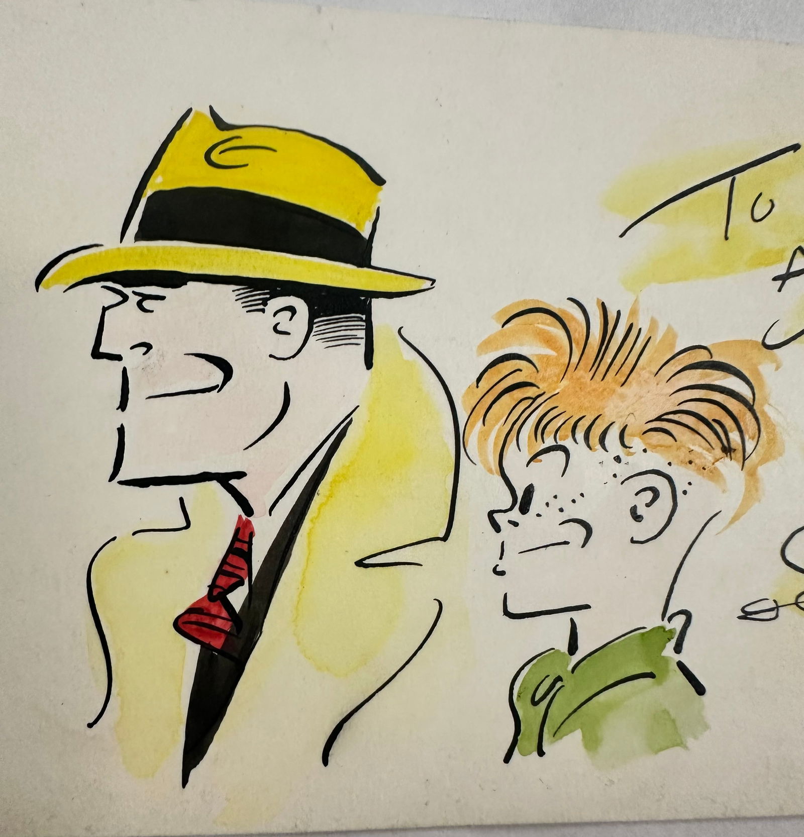 Original Hand Drawn & Colored Chester Gould Dick Tracy Art Card (1 of 5)