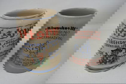2 SCI Stein Collectors International Convention Beer Mugs Steins 1968 & 69