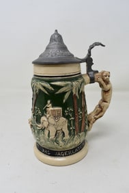 3/10 Liter Teddy Roosevelt Pottery Relief Beer Stein
