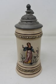 1/4 Merkelbach & Wick Beer Stein Woman Toasting #1166