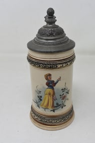 1/4 Merkelbach & Wick Beer Stein Woman Toasting