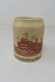 SS Christopher Columbus Chicago/Milwaukee Route 1/4 L Beer Stein / Mug red version
