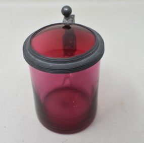 Clear Cranberry Glass 1/4 liter Beer Stein