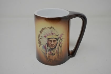 IOGA Warwick Indian Chief Beer Mug/Stein 1/4 liter Porcelain