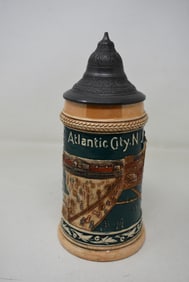 1/2 Liter German Souvenir Beer Stein "Atlantic City New Jersey"