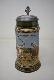 1532 Hanke 1/2 Liter Etched German Beer Stein with Polo Scene
