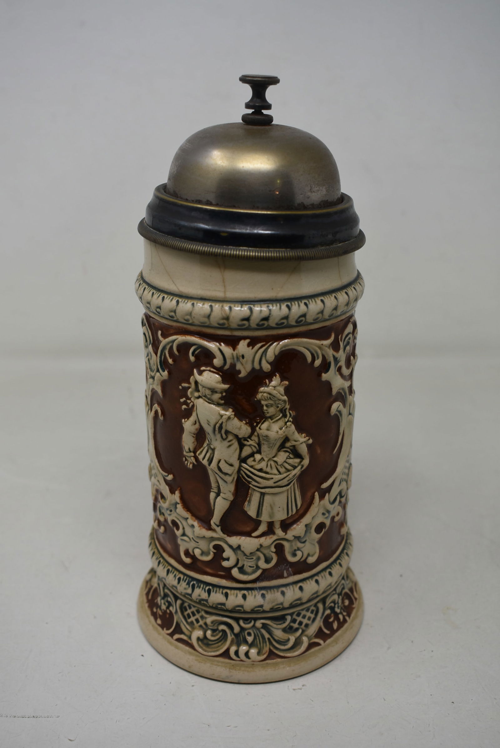 German 1/2 liter Beer Stein with Bell (1 of 9)