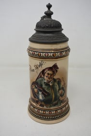 1/2 Liter Merkelbach & Wick German Beer Stein with Drinking Scene
