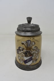 1/2 Liter Villeroy & Boch Mettlach 1526 Beer Stein "Absolvia Sei's Panier!"