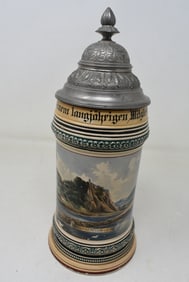1/2 Liter Reinhold Merkelbach German Beer Stein "Hipp, Hipp Hurrah!"