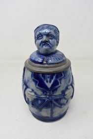 Blue Salt Glaze .5 Liter Monk Character Beer Stein