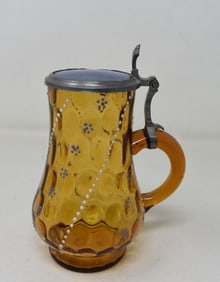 Small Glass Stein with Relief Paint