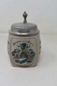 1/2 Liter Stoneware Beer Stein Student Society 1918 Ingalstadt w Roster