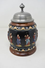 1/2 Liter Pottery Creussen Beer Stein wtih The 12 Apostles