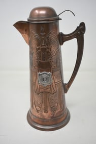 .5 Liter Art Nouveau Copper Beer Stein Pitcher Cornell University