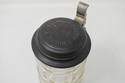 Bismark Hotel Chicago Beer Stein with Pewter Lid