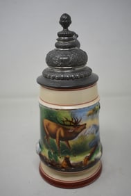 1/2 LIter Porcelain Beer Stein with Outdoor Scene Lithopane