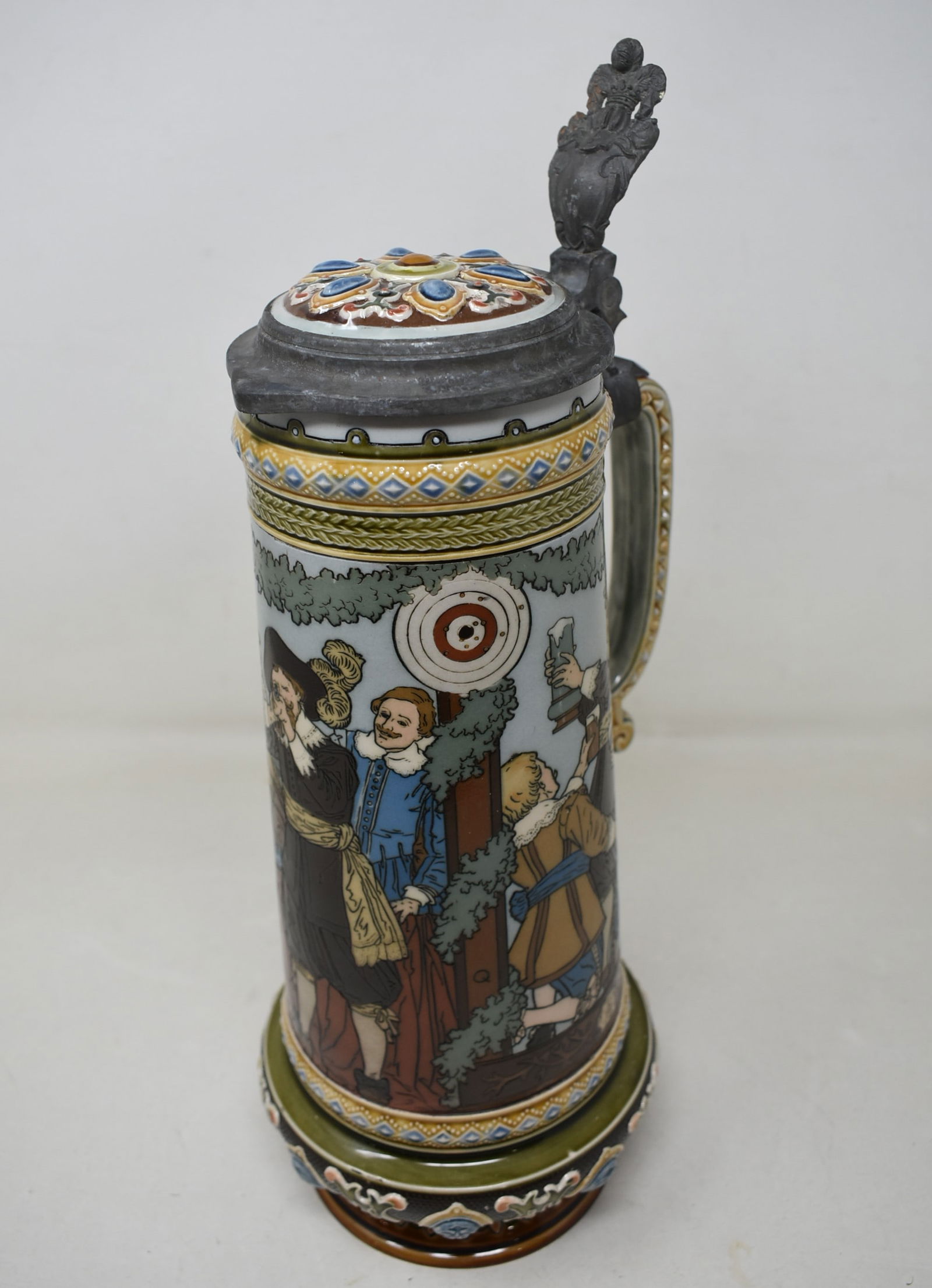 Mettlach Etched 2482 Marksman Target Shooting Beer Stein Inlay Lid (1 of 10)